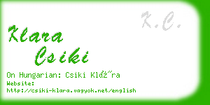 klara csiki business card
